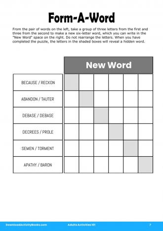 Form-A-Word in Adults Activities 101