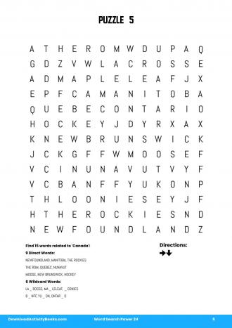 Word Search - Words That Start with B - Five Words