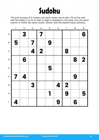 Sudoku #10 in Teens Activities 101