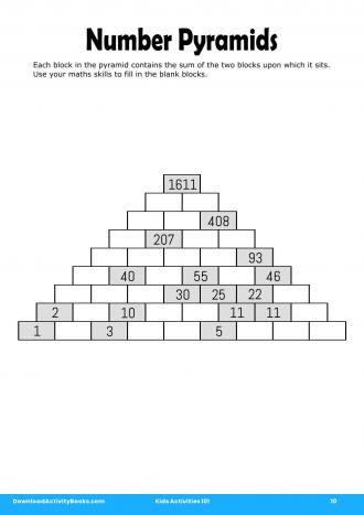 Number Pyramids #10 in Kids Activities 101