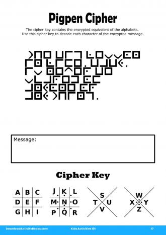 Pigpen Cipher #17 in Kids Activities 101