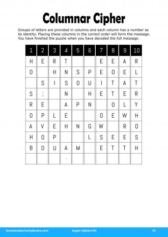 Columnar Cipher in Super Ciphers 101