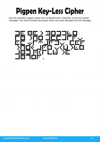 Pigpen Cipher #24 in Super Ciphers 101