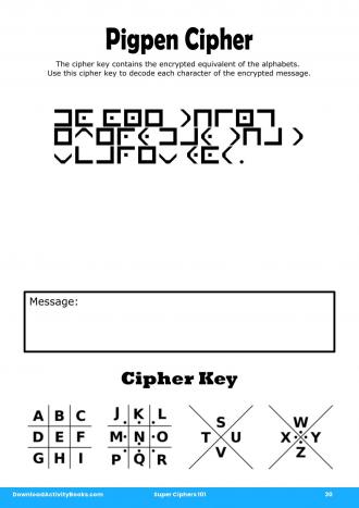Pigpen Cipher #30 in Super Ciphers 101