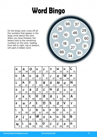 Word Bingo #13 in Word Games 100