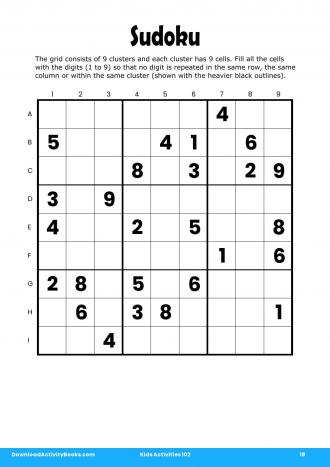Sudoku #18 in Kids Activities 102