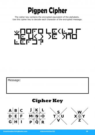 Pigpen Cipher #28 in Kids Activities 102