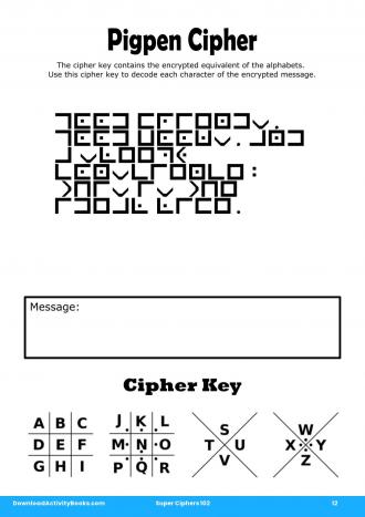 Pigpen Cipher #12 in Super Ciphers 102