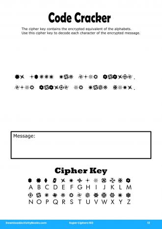 Code Cracker #13 in Super Ciphers 102