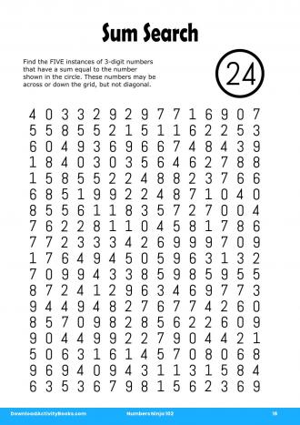 Sum Search in Numbers Ninja 102