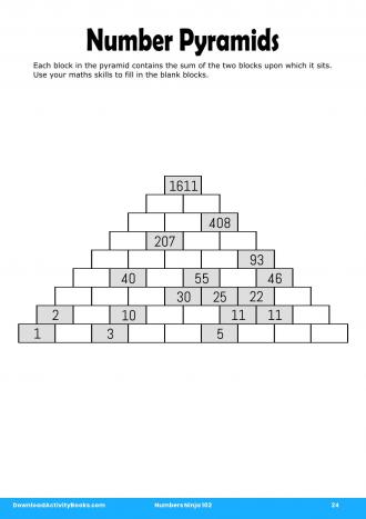 Number Pyramids #24 in Numbers Ninja 102