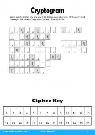 Cryptogram #1 in Super Ciphers 103