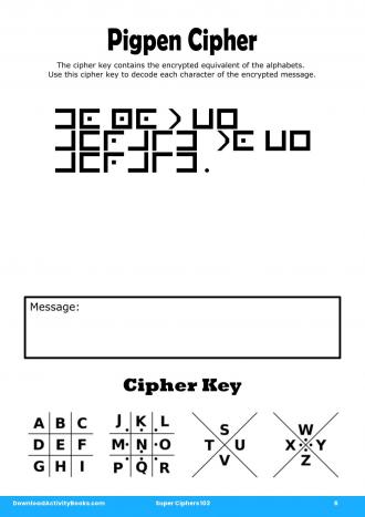 Pigpen Cipher #6 in Super Ciphers 103
