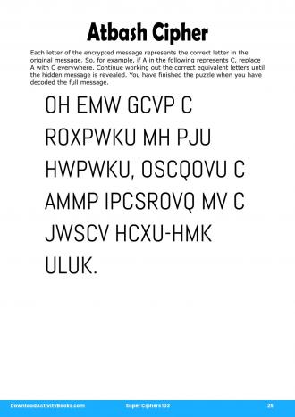 Atbash Cipher #25 in Super Ciphers 103