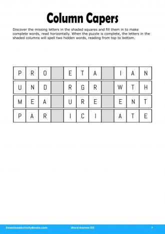 Column Capers in Word Games 102