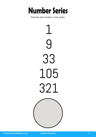 Number Series in Numbers Ninja 103