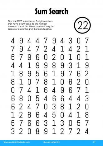 Sum Search #27 in Numbers Ninja 103
