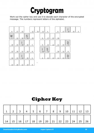 Cryptogram in Super Ciphers 13