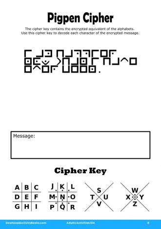 Pigpen Cipher in Adults Activities 104