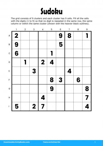 Sudoku #1 in Teens Activities 104