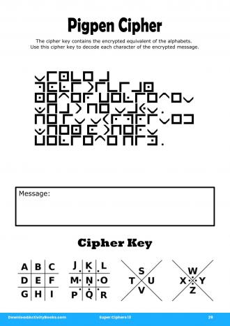Pigpen Cipher #29 in Super Ciphers 13
