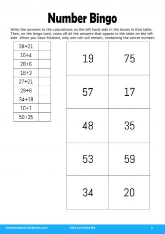 Number Bingo in Kids Activities 104