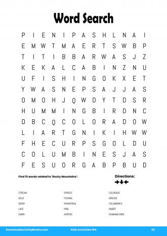 Word Search #23 in Kids Activities 104