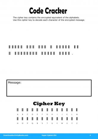Code Cracker #4 in Super Ciphers 104