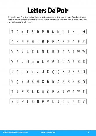 Letters De'Pair in Super Ciphers 104