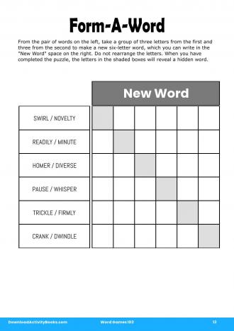Form-A-Word #13 in Word Games 103
