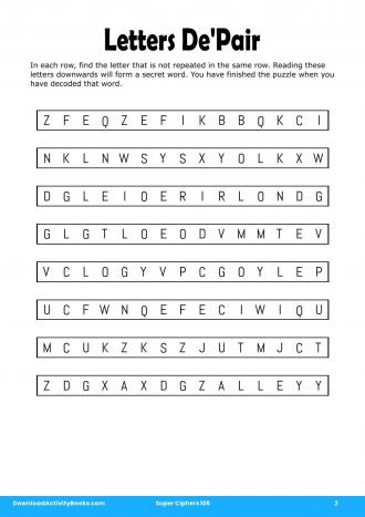 Letters De'Pair in Super Ciphers 105