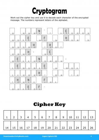 Cryptogram #4 in Super Ciphers 105
