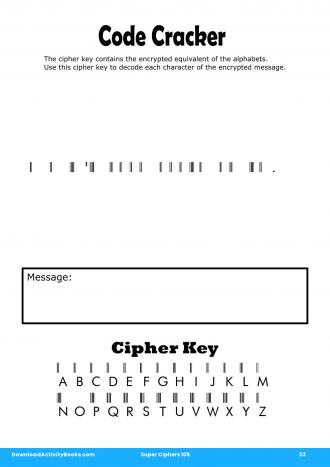 Code Cracker #23 in Super Ciphers 105