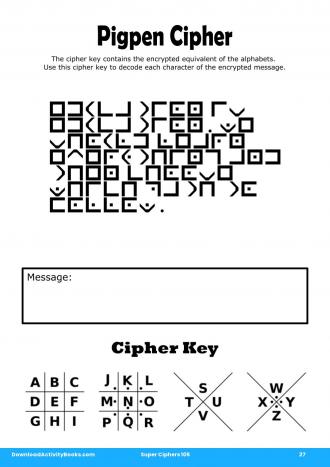 Pigpen Cipher #27 in Super Ciphers 105
