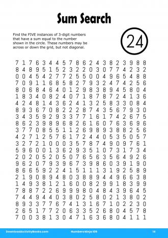 Sum Search #14 in Numbers Ninja 105