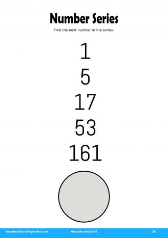 Number Series in Numbers Ninja 105