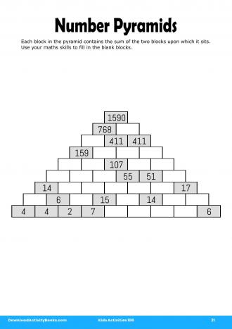 Number Pyramids #21 in Kids Activities 106