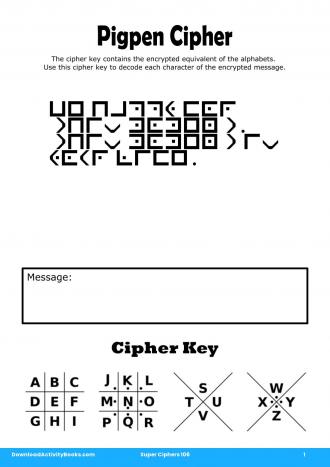 Pigpen Cipher #1 in Super Ciphers 106
