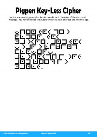 Pigpen Cipher #13 in Super Ciphers 106