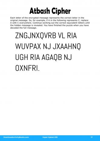 Atbash Cipher #17 in Super Ciphers 106