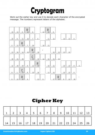 Cryptogram in Super Ciphers 106