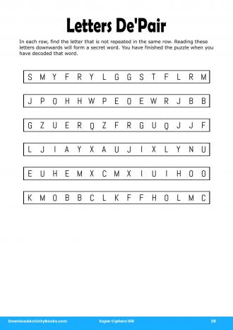 Letters De'Pair #28 in Super Ciphers 106