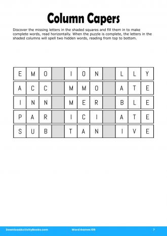 Column Capers in Word Games 105