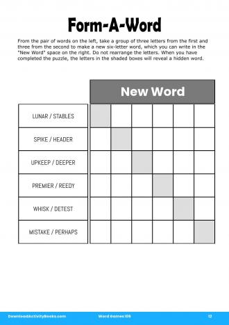 Form-A-Word in Word Games 105