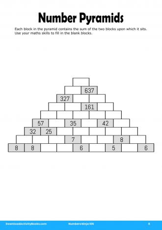 Number Pyramids #6 in Numbers Ninja 106