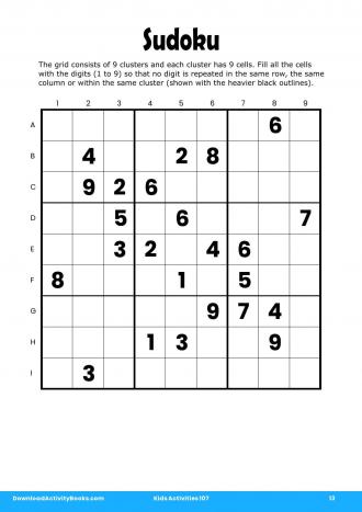 Sudoku #13 in Kids Activities 107