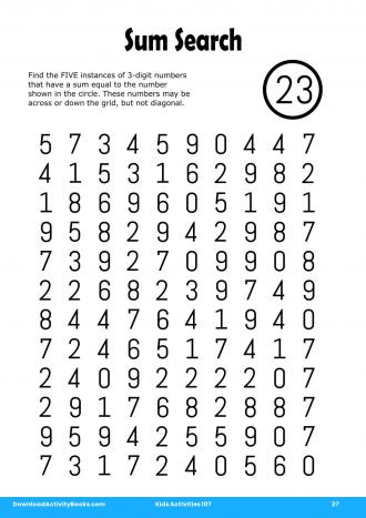 Sum Search #27 in Kids Activities 107