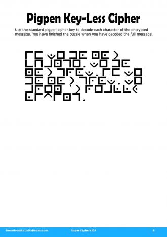 Pigpen Cipher #6 in Super Ciphers 107