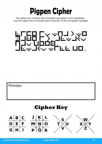 Pigpen Cipher #15 in Super Ciphers 107