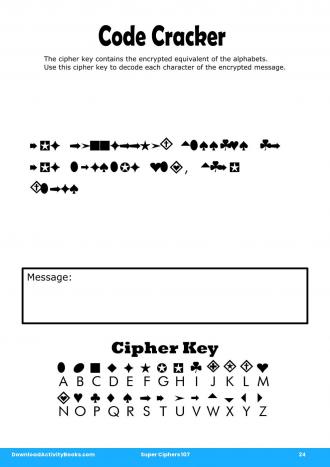 Code Cracker #24 in Super Ciphers 107